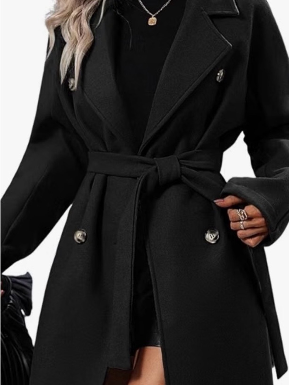 Classic Wool Blend Trench Coat